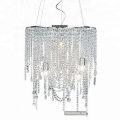 Modern simple staircase crystal chandelier luxury long crystal bead pendant lamps